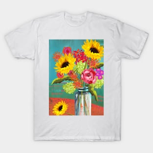 Bright sunflower in a vase T-Shirt